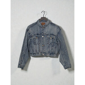 AE Acid Wash Cropped Denim Jacket M Streetwear Y2K Retro 90s Grunge